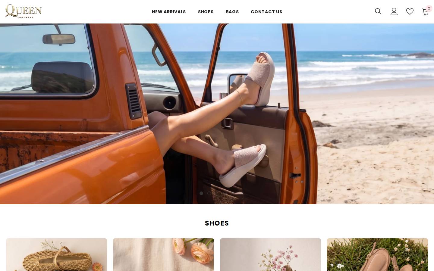 queenfootwear.com homepage screenshot
