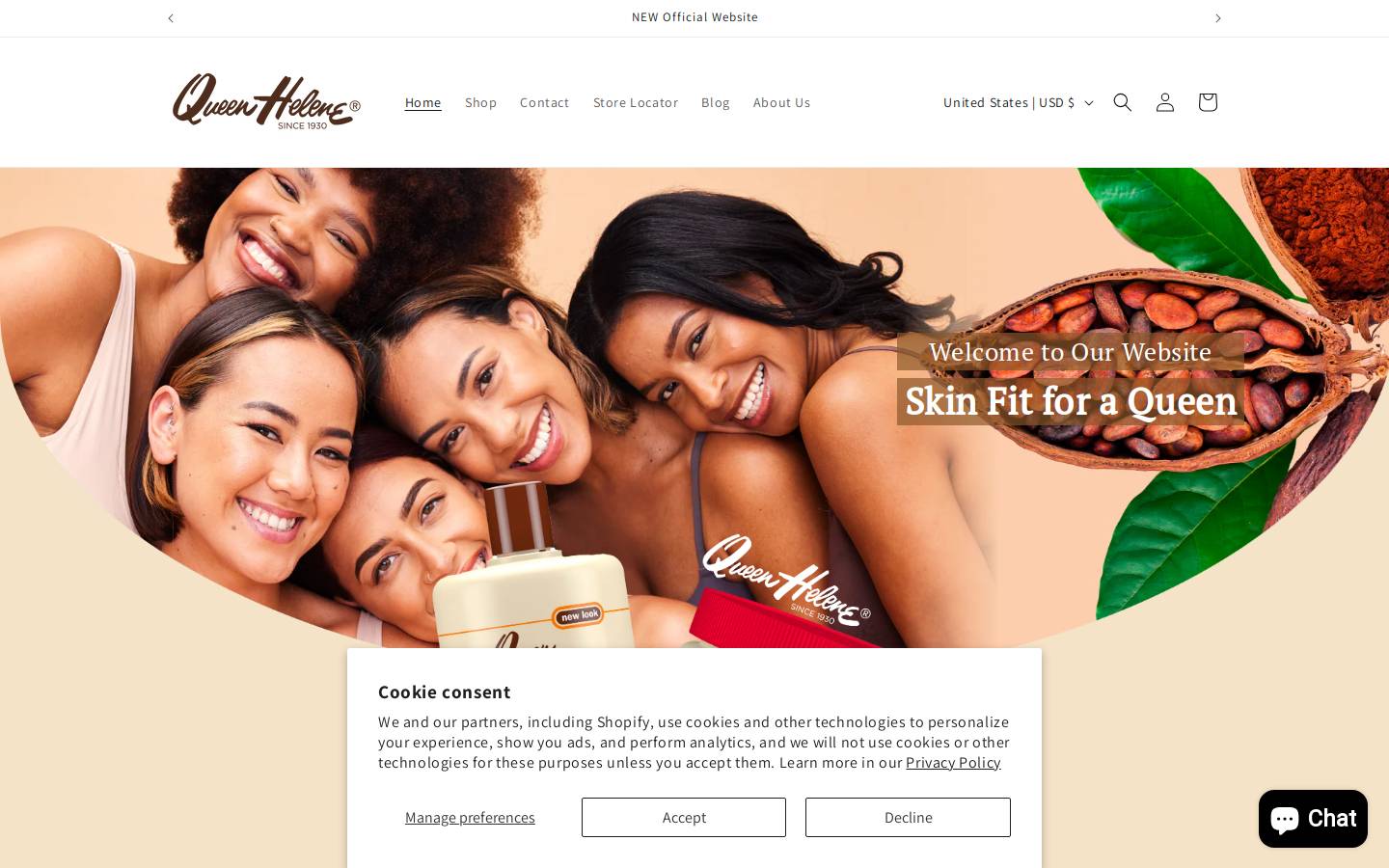 queenhelene.com homepage screenshot