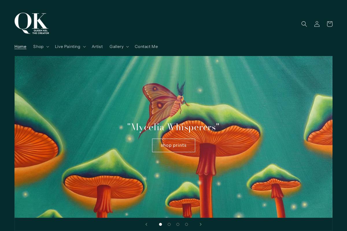 queenkelthecreator.com homepage screenshot