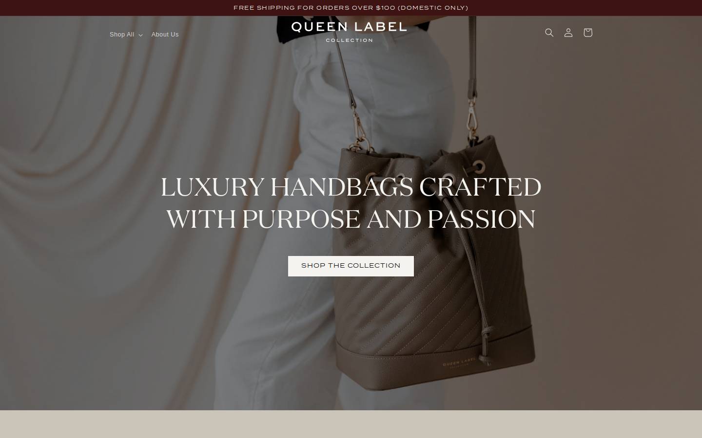 queenlabelcollection.com homepage screenshot