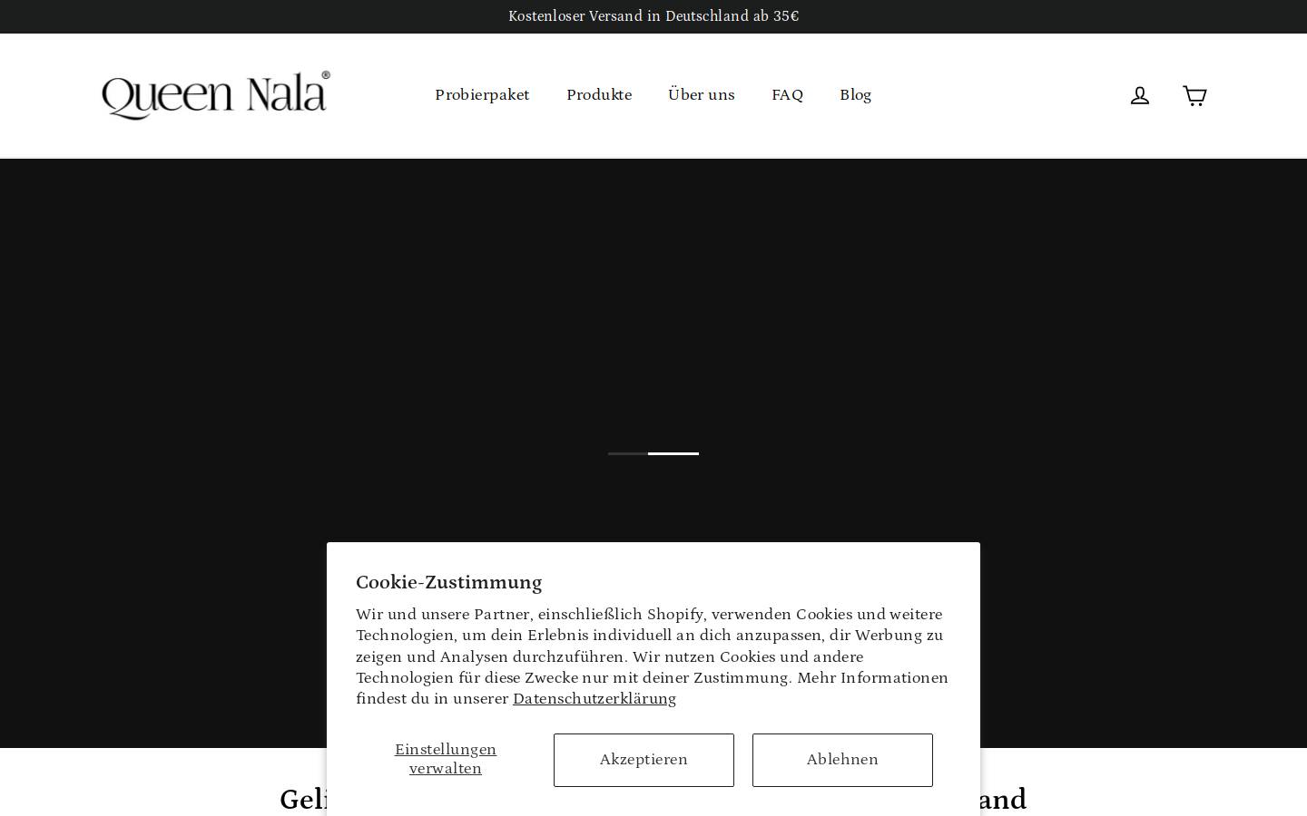 queennala.com homepage screenshot