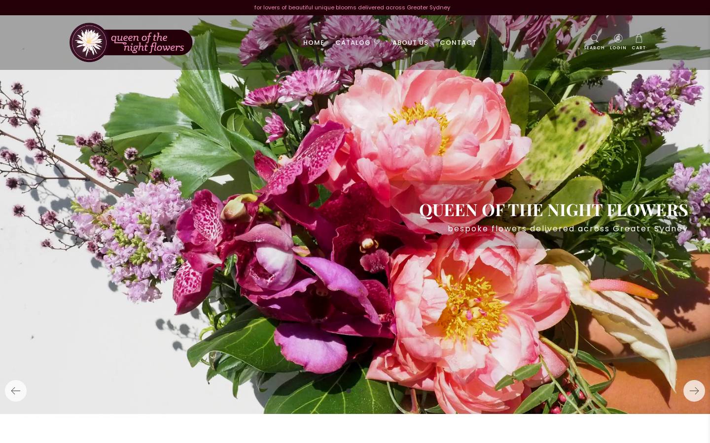 queenofthenightflowers.com.au homepage screenshot
