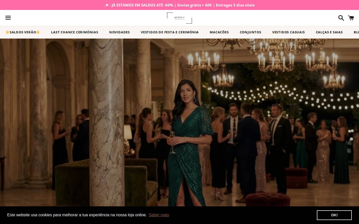 queenvestidos.com homepage screenshot