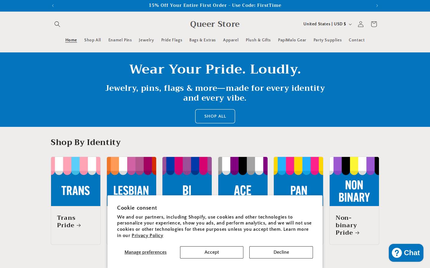 queerstore.com homepage screenshot