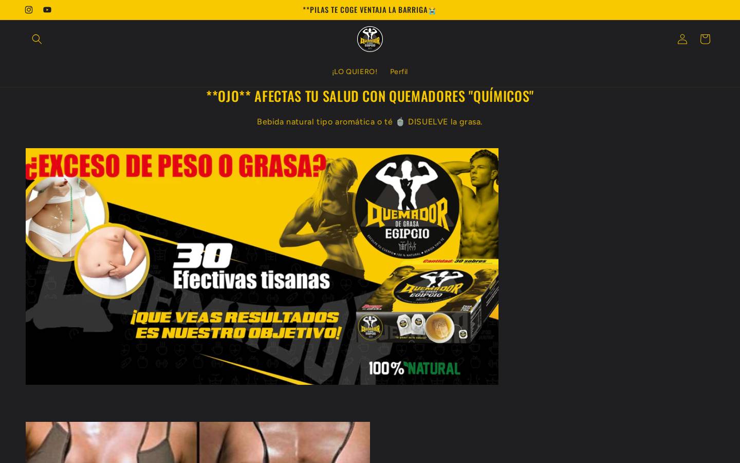 quemadordegrasaegipcio.com homepage screenshot