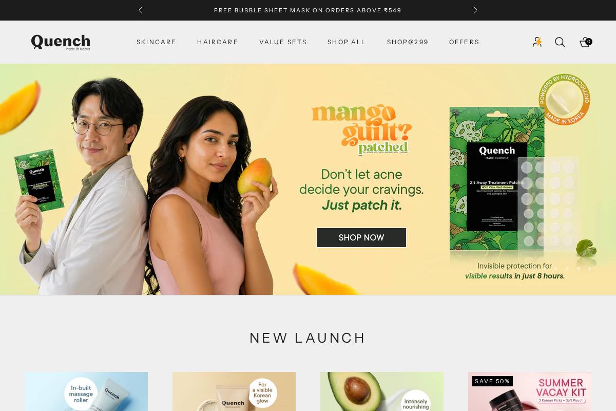 quenchbotanics.com homepage screenshot