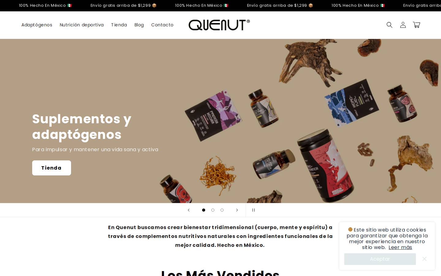 quenut.com homepage screenshot