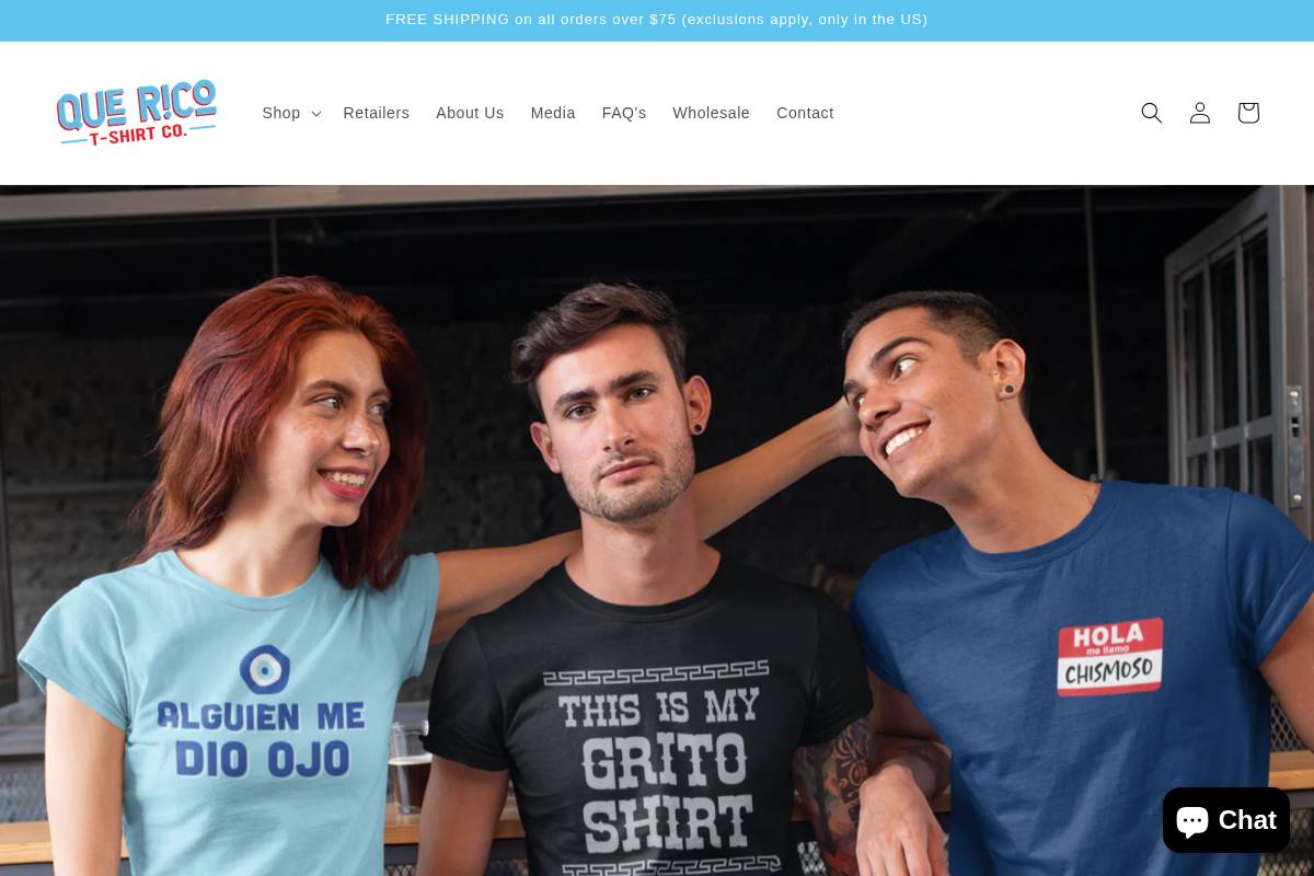 quericotees.com homepage screenshot