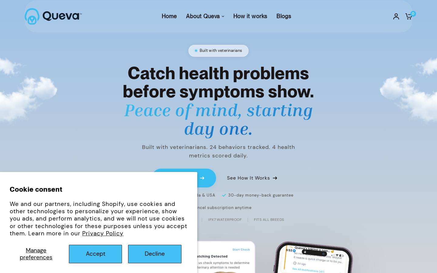 quevapets.com homepage screenshot