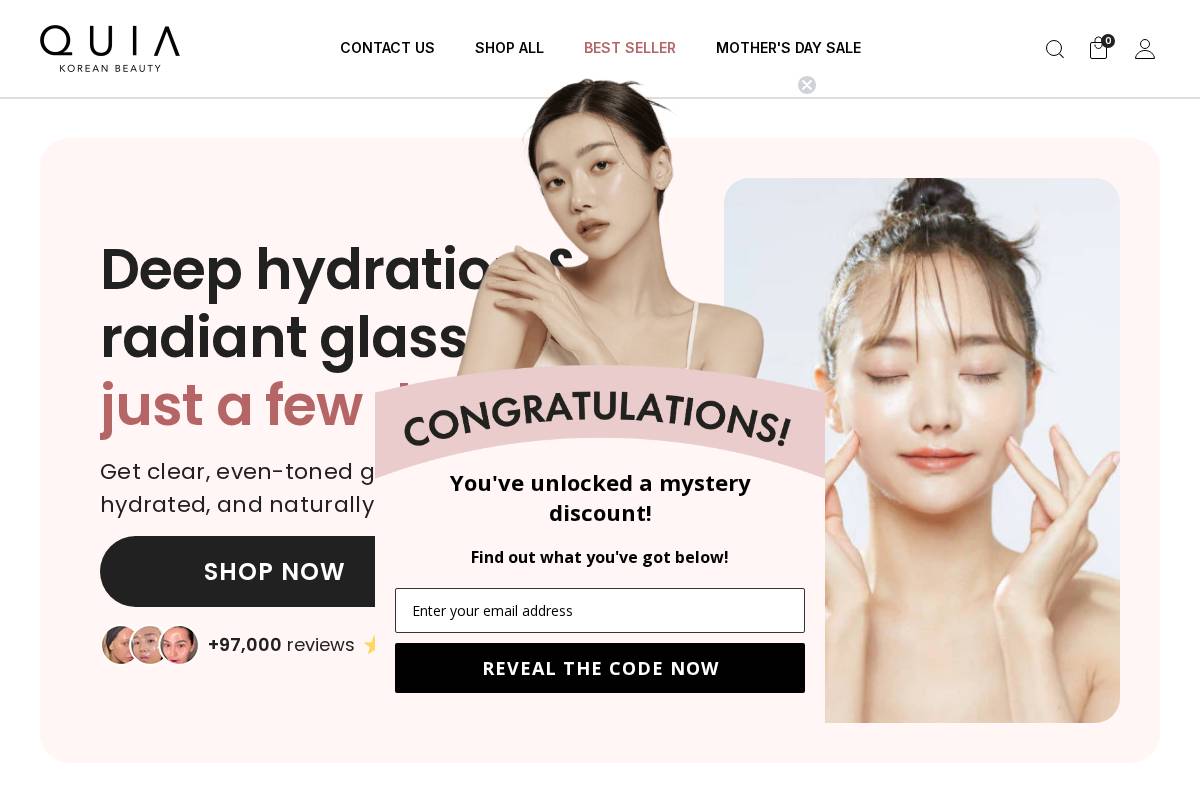 Quiabeauty homepage screenshot