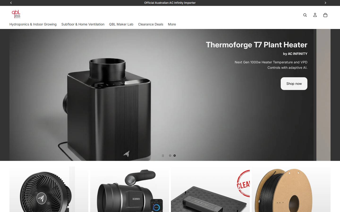 quickbloomlights.com homepage screenshot