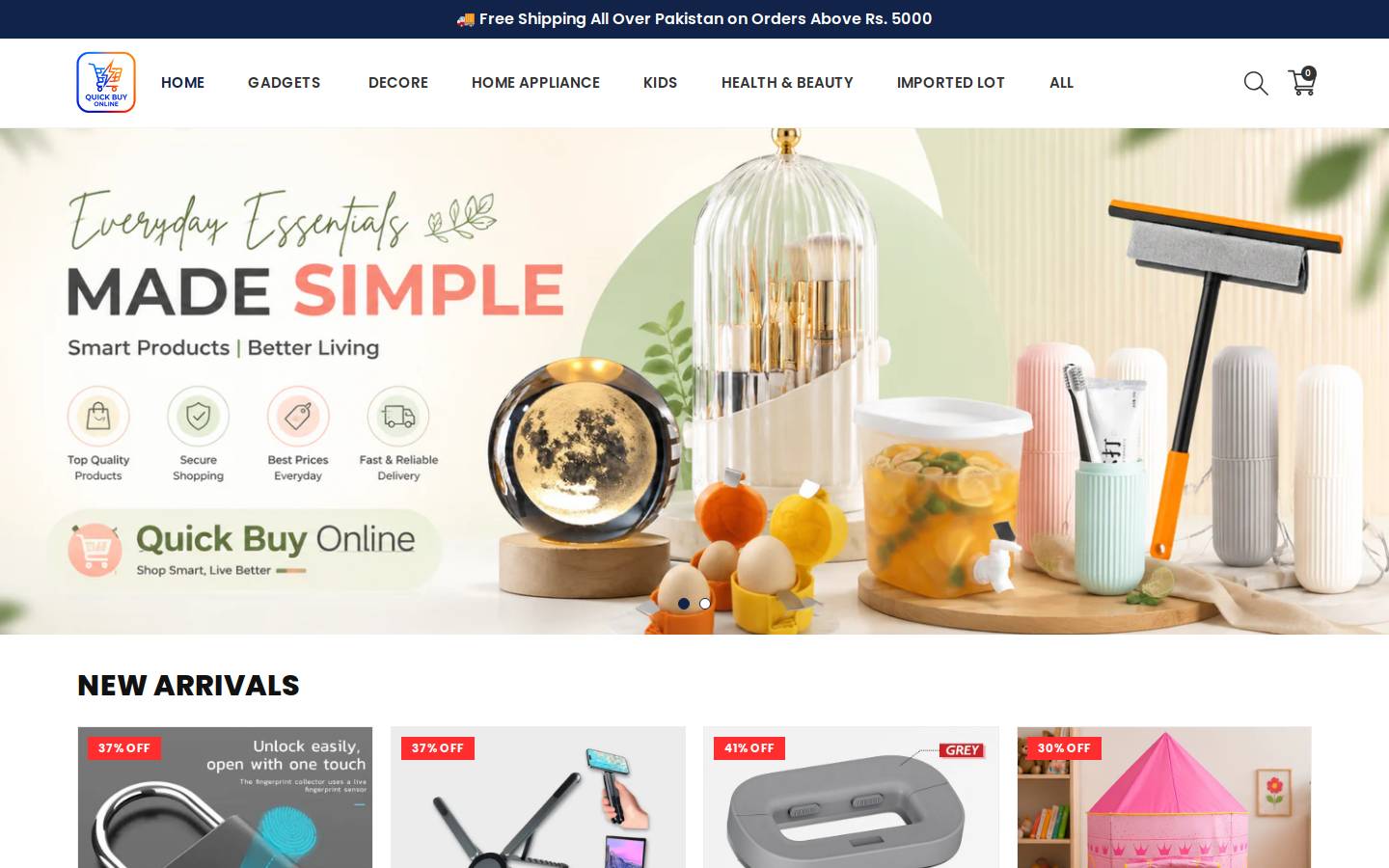 quickbuyonline.com homepage screenshot