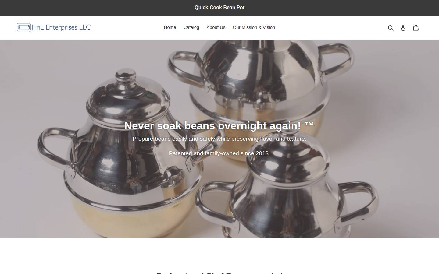 quickcookbeanpot.com homepage screenshot