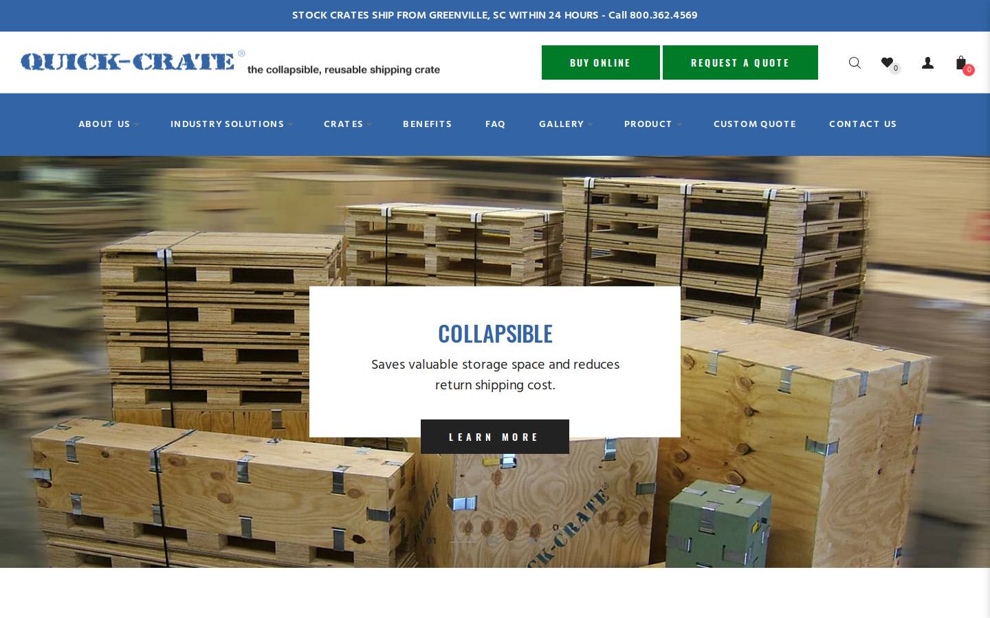 quickcrate.com homepage screenshot