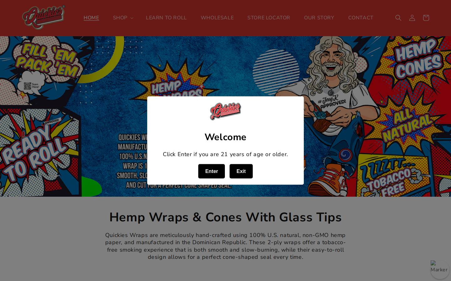quickieswraps.com homepage screenshot