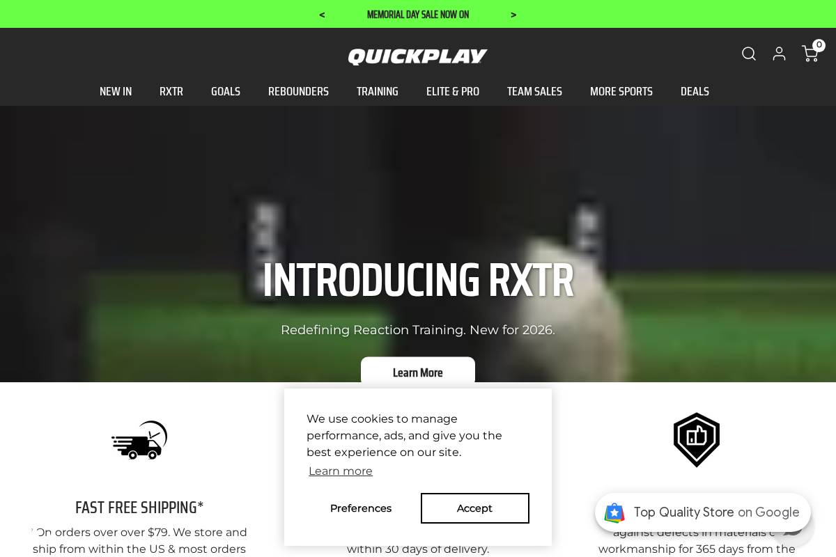QUICKPLAY homepage screenshot