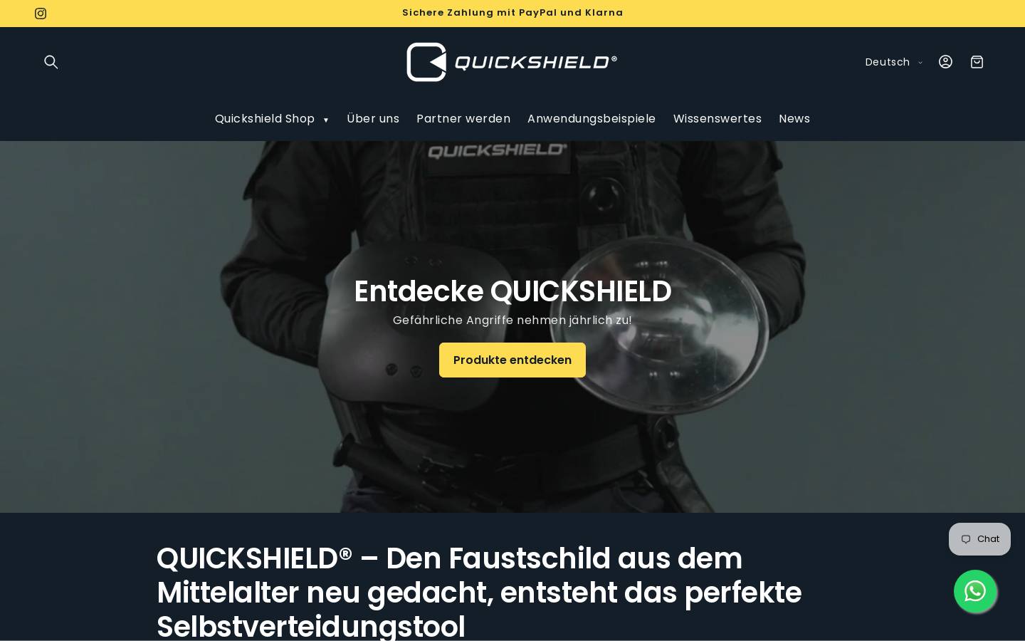 quickshield.at homepage screenshot