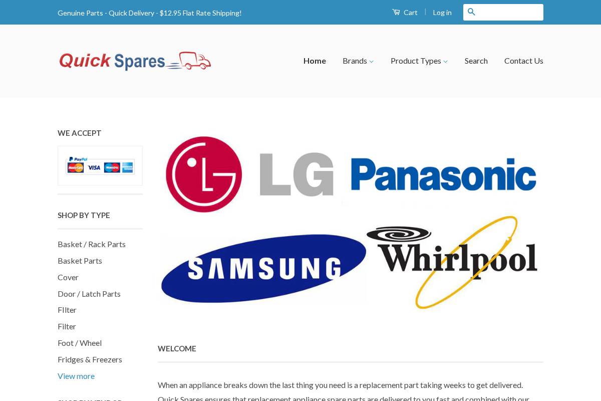 quickspares.com.au homepage screenshot