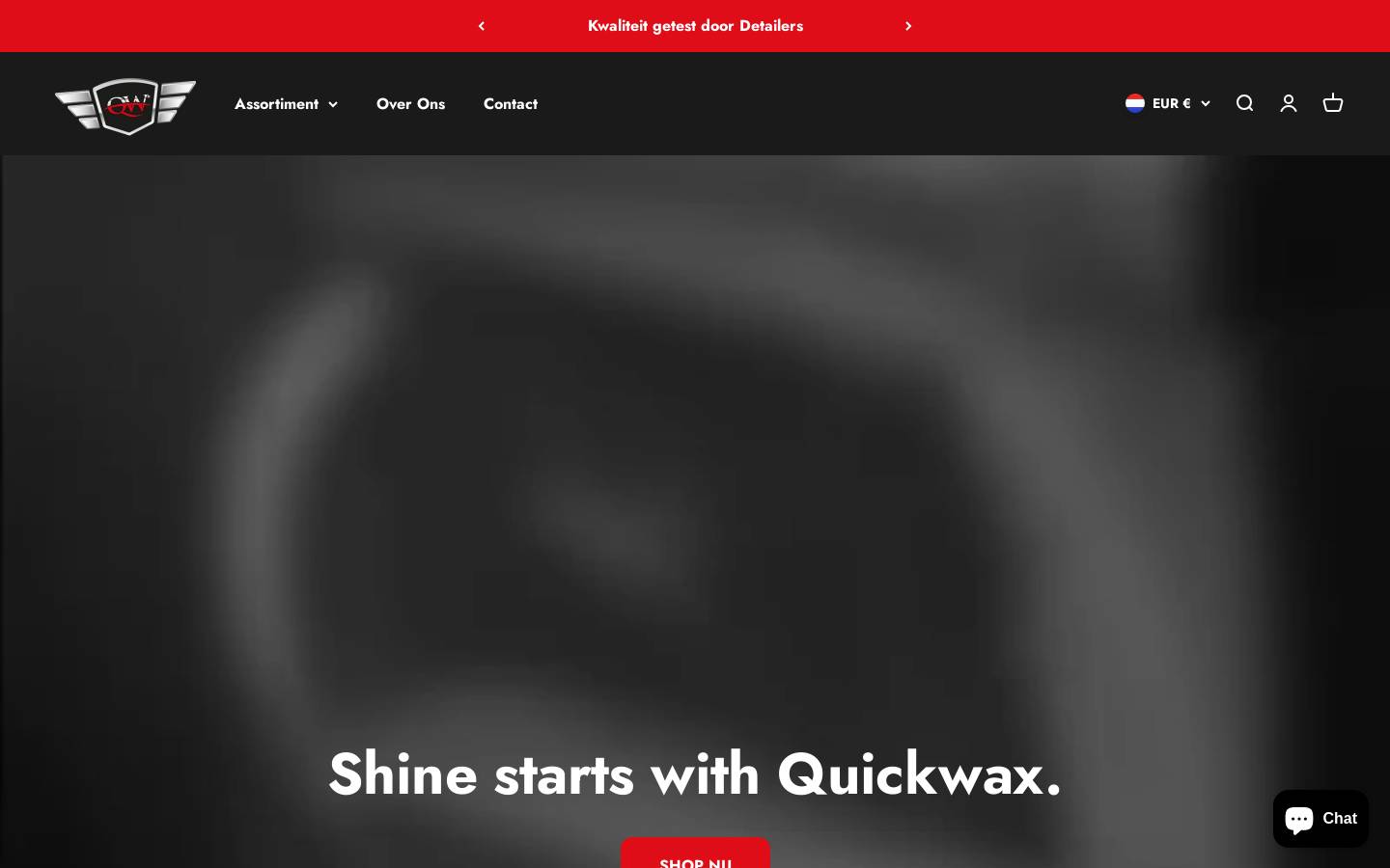 quickwax.nl homepage screenshot