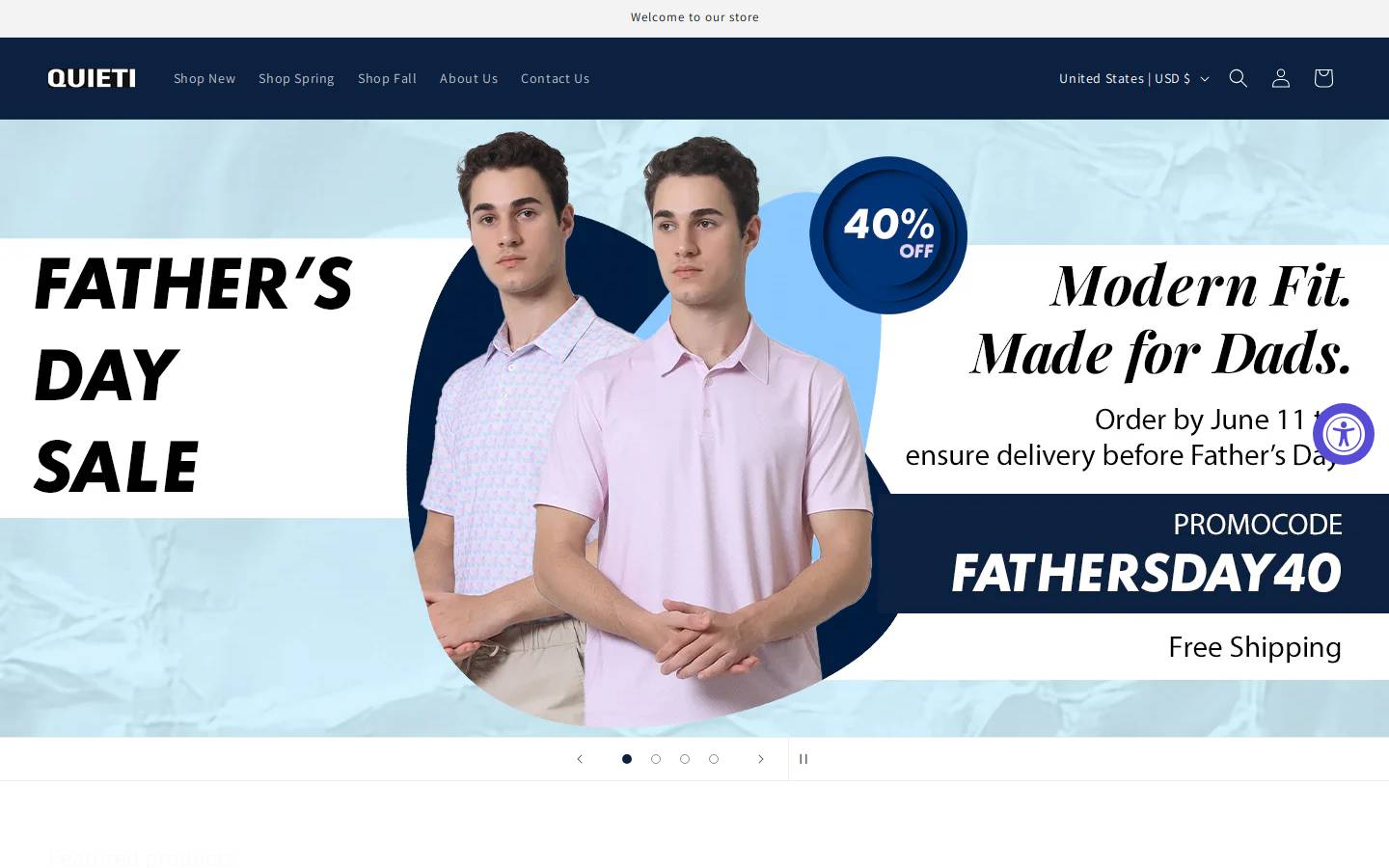 quietiapparel.com homepage screenshot