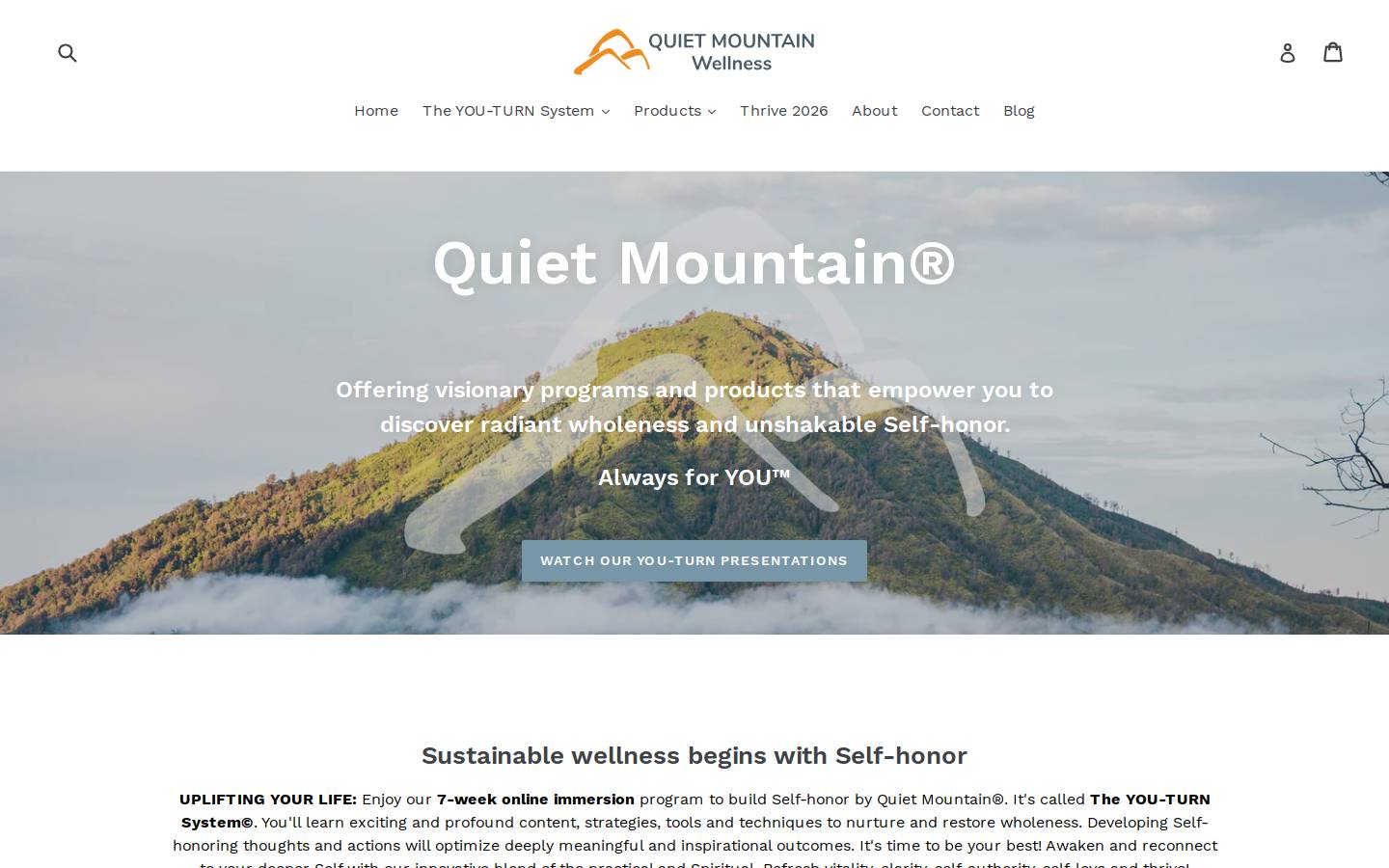quietmountainwellness.com homepage screenshot