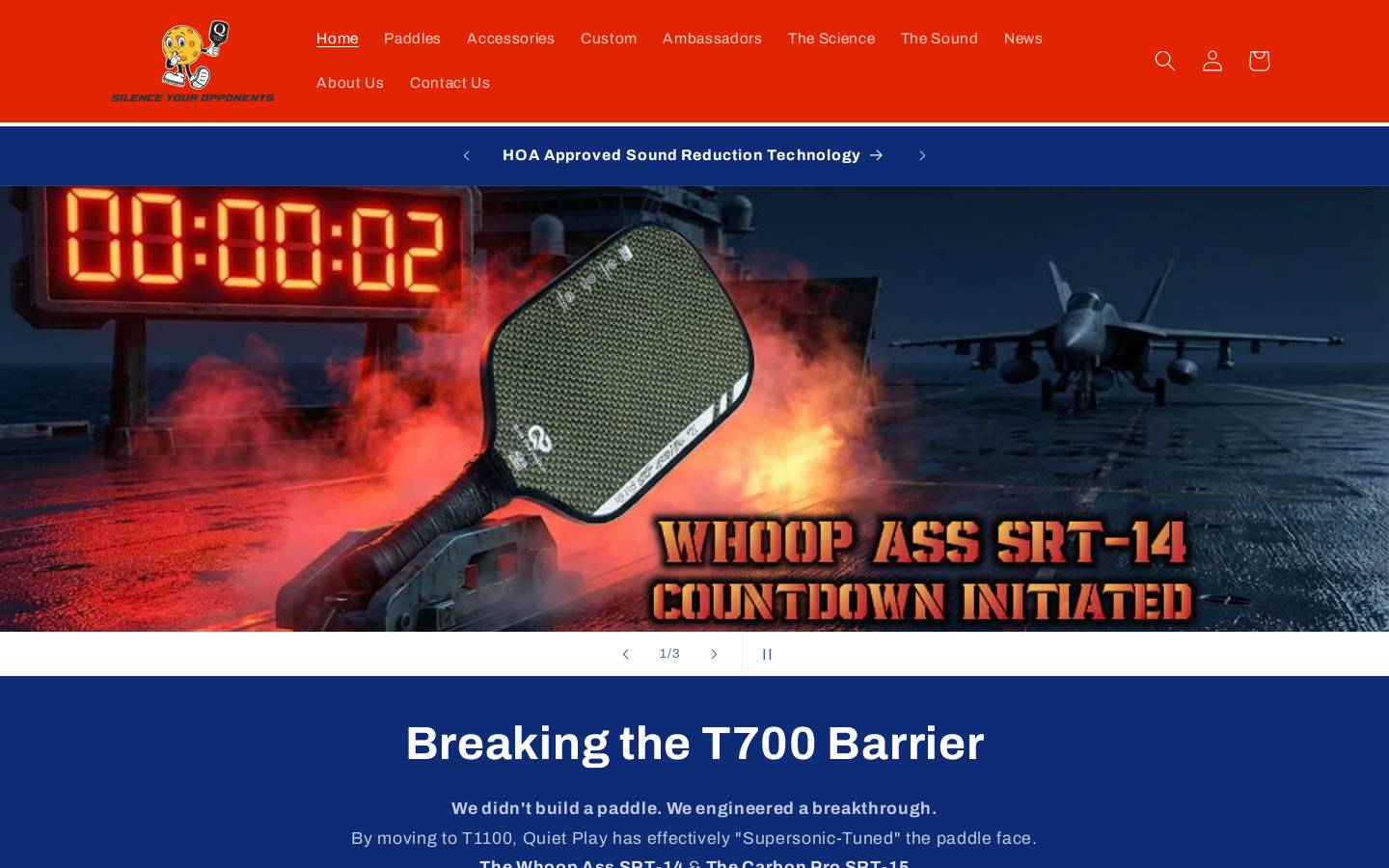 quietplaypaddles.com homepage screenshot