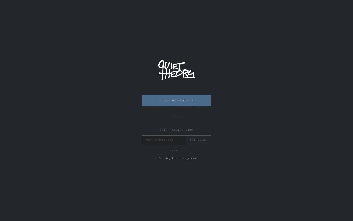 quiettheory.com homepage screenshot