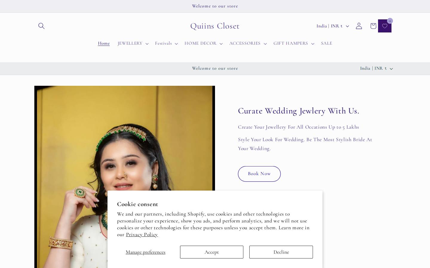 quiinscloset.com homepage screenshot