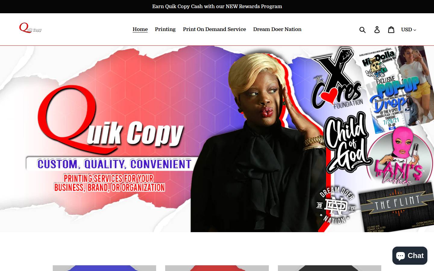 quikcopyprints.com homepage screenshot