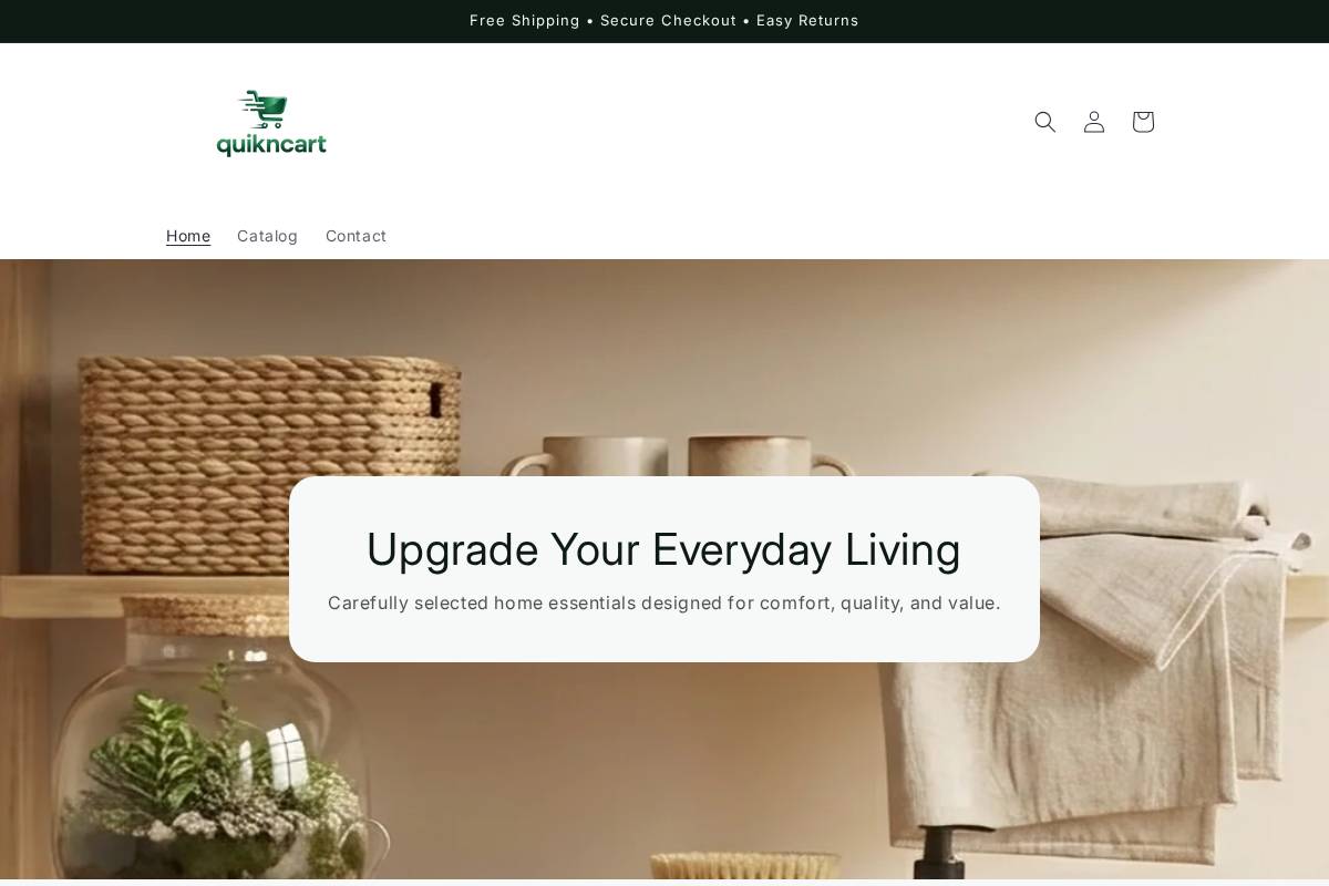 quikncart.com homepage screenshot
