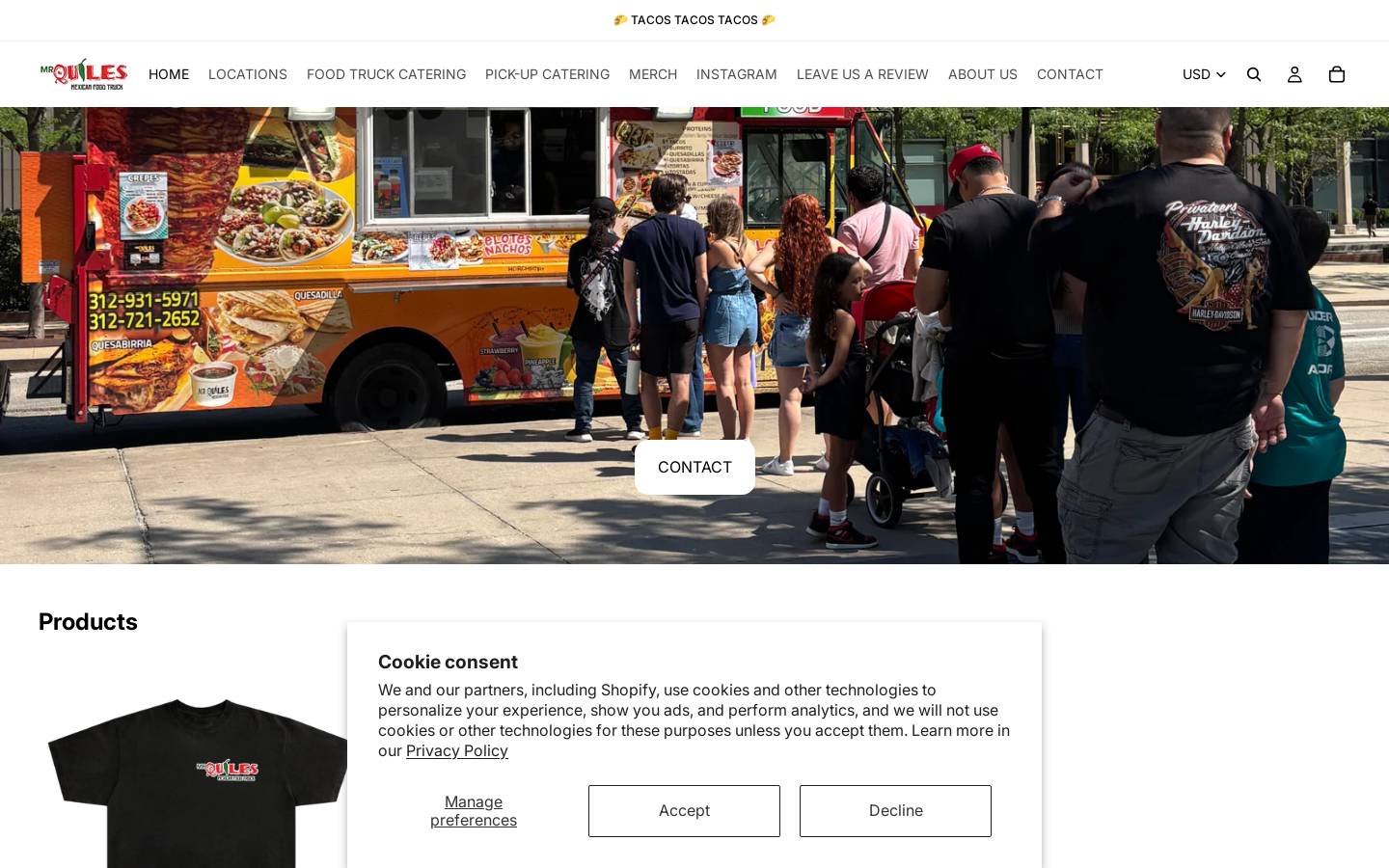 quilesfoodtruck.com homepage screenshot