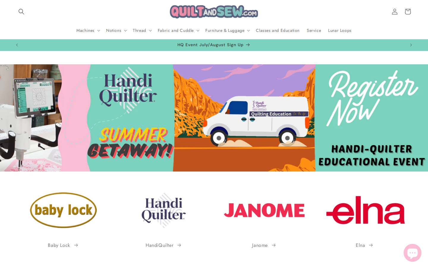 quiltandsew.com homepage screenshot