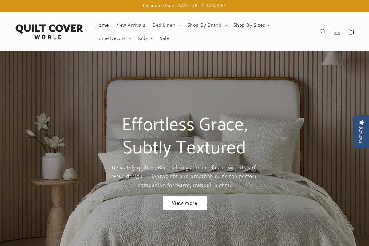 Quilt Cover World homepage screenshot