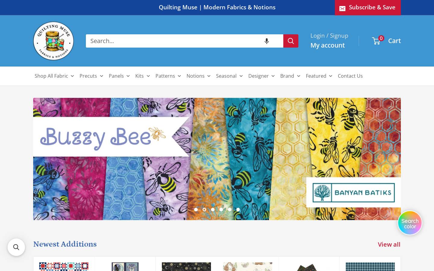 Quiltingmuse homepage screenshot
