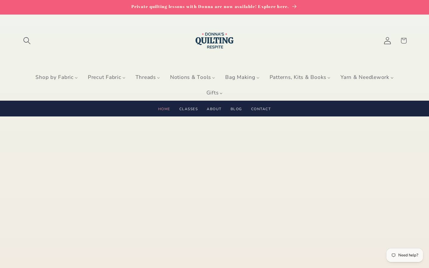 quiltingrespite.com homepage screenshot