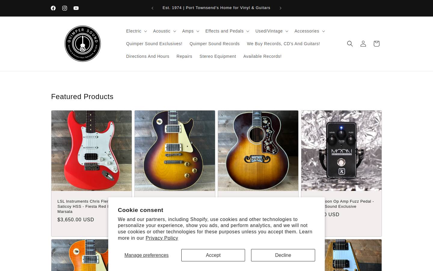 quimpersound.com homepage screenshot