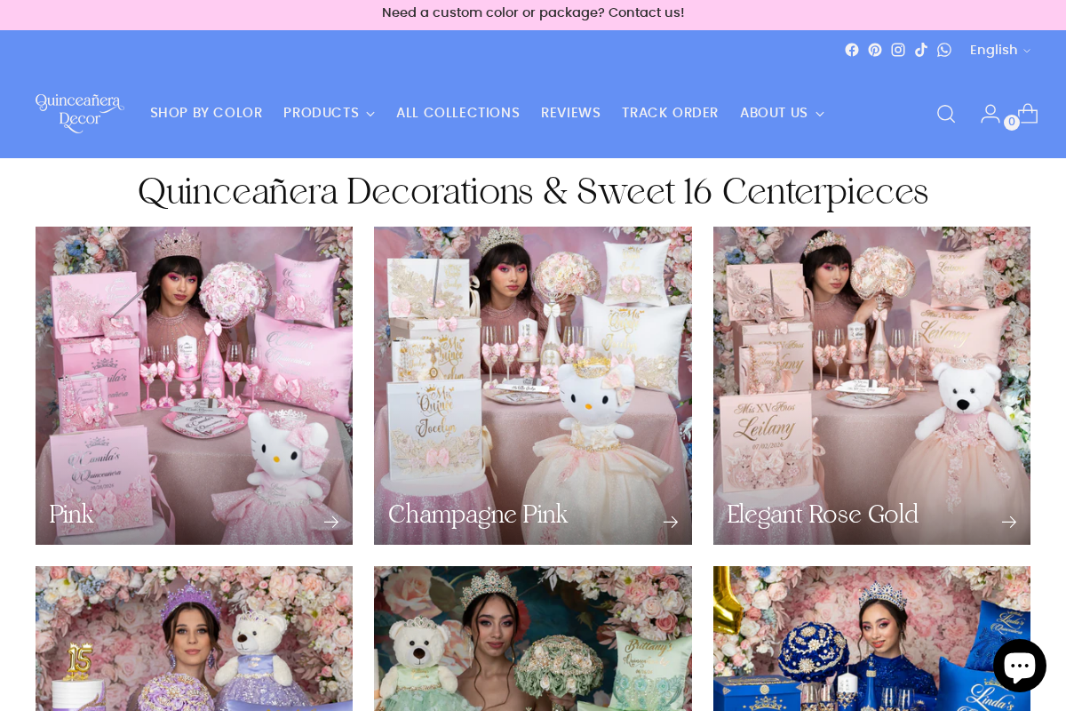 Quinceanera Decor homepage screenshot