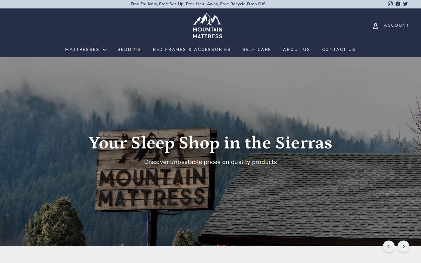 quincymountainmattress.com homepage screenshot