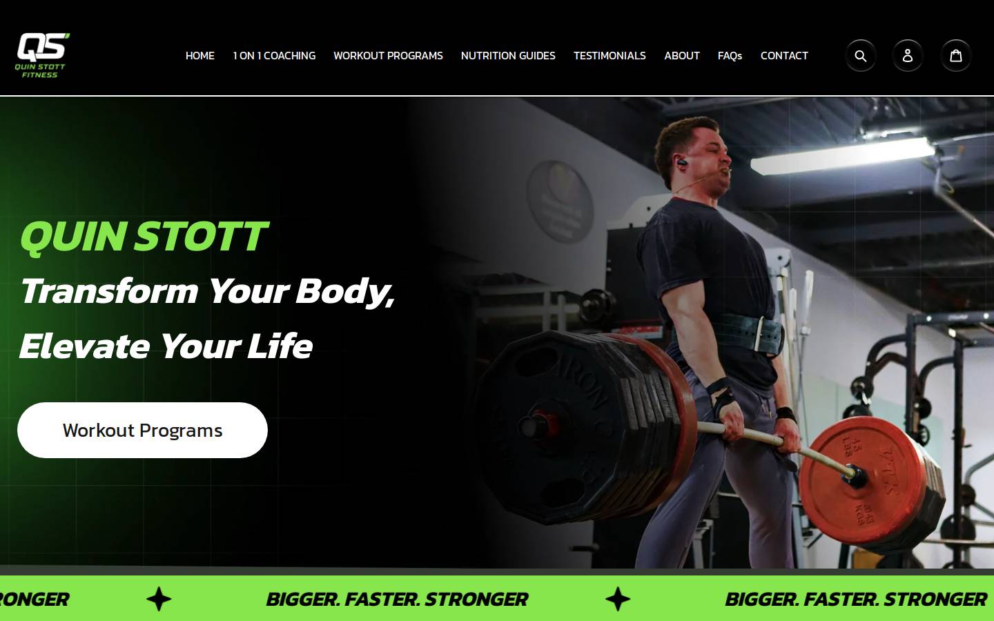 quinstottfitness.com homepage screenshot