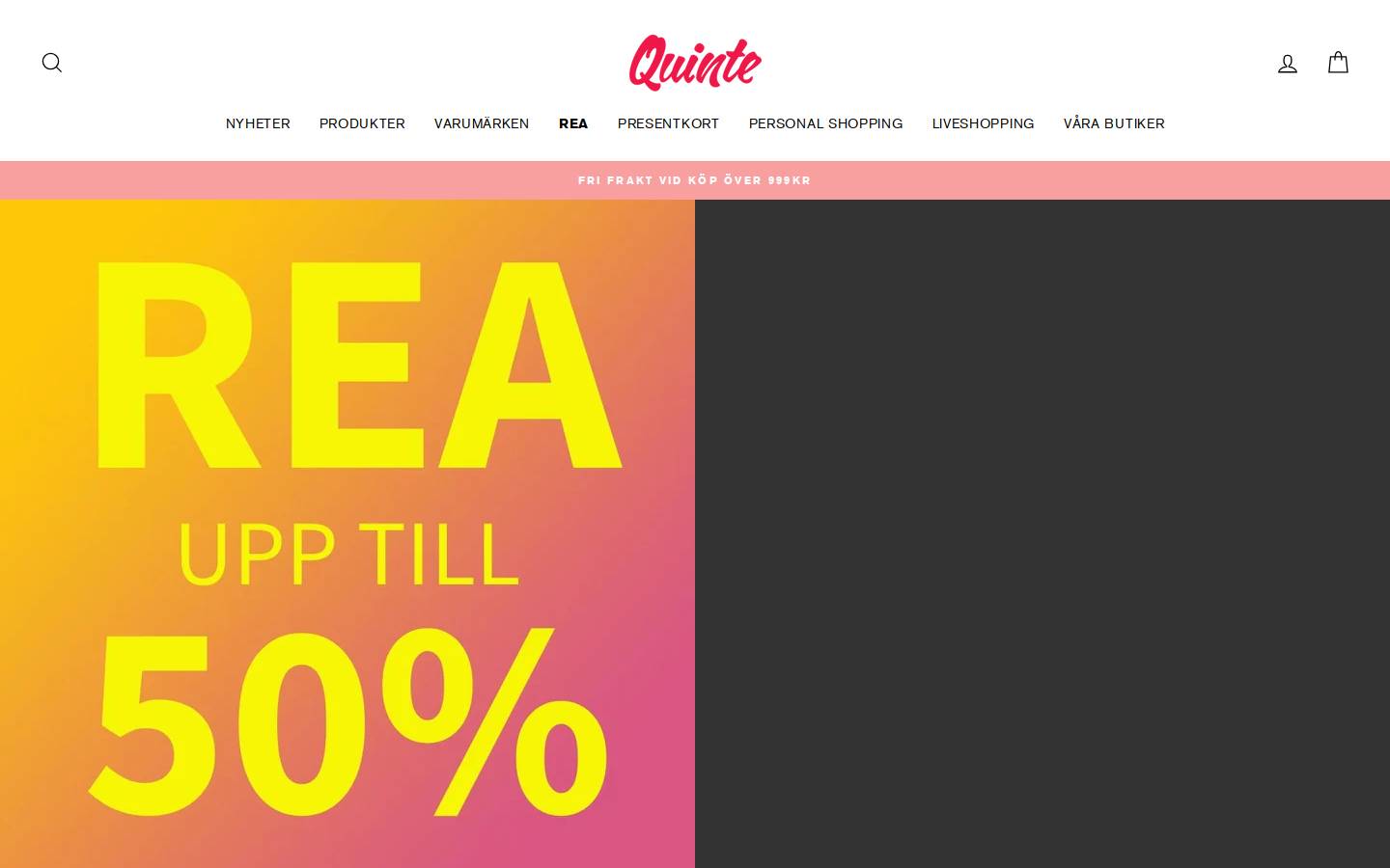 Quinte homepage screenshot