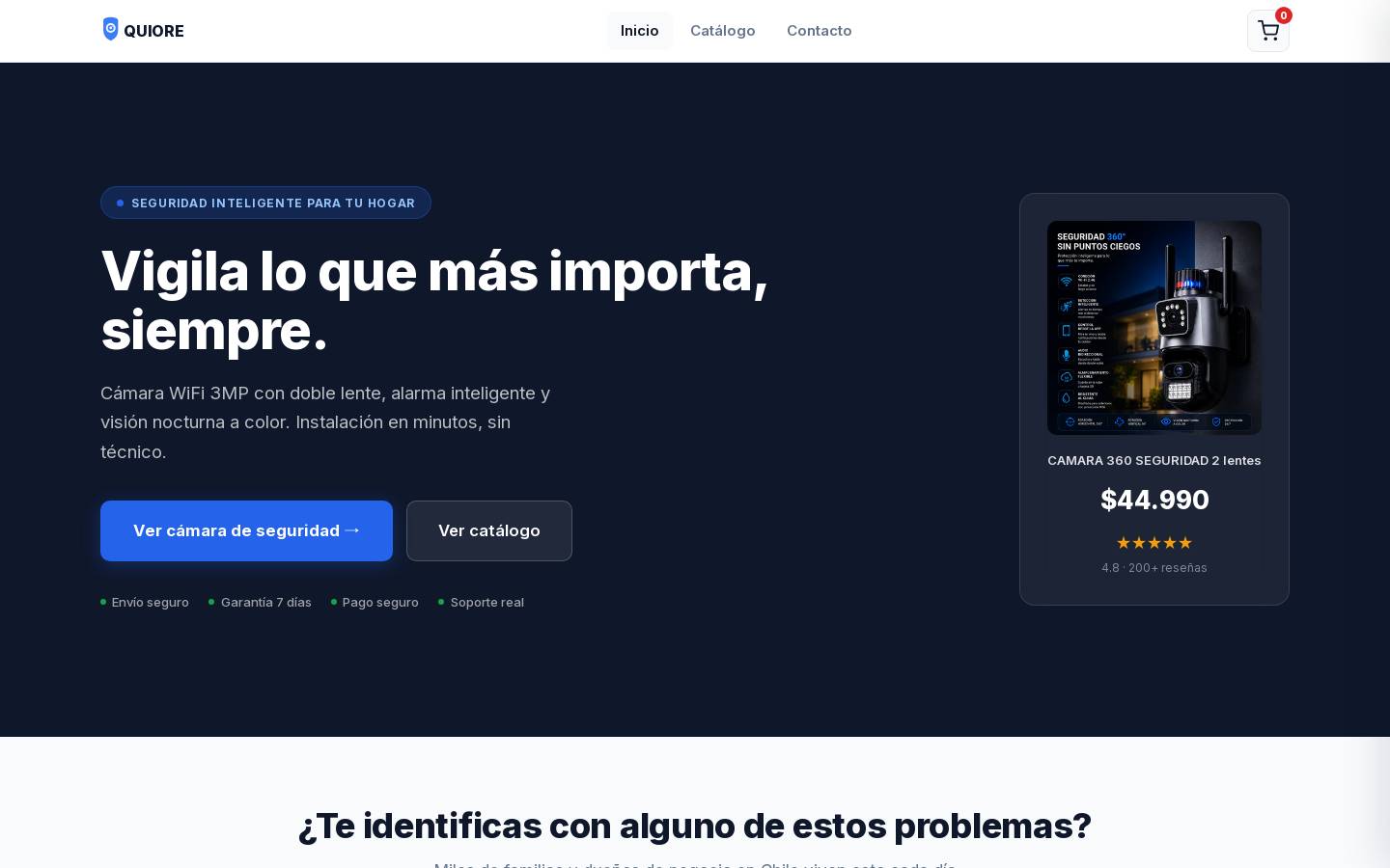 quiore.com homepage screenshot