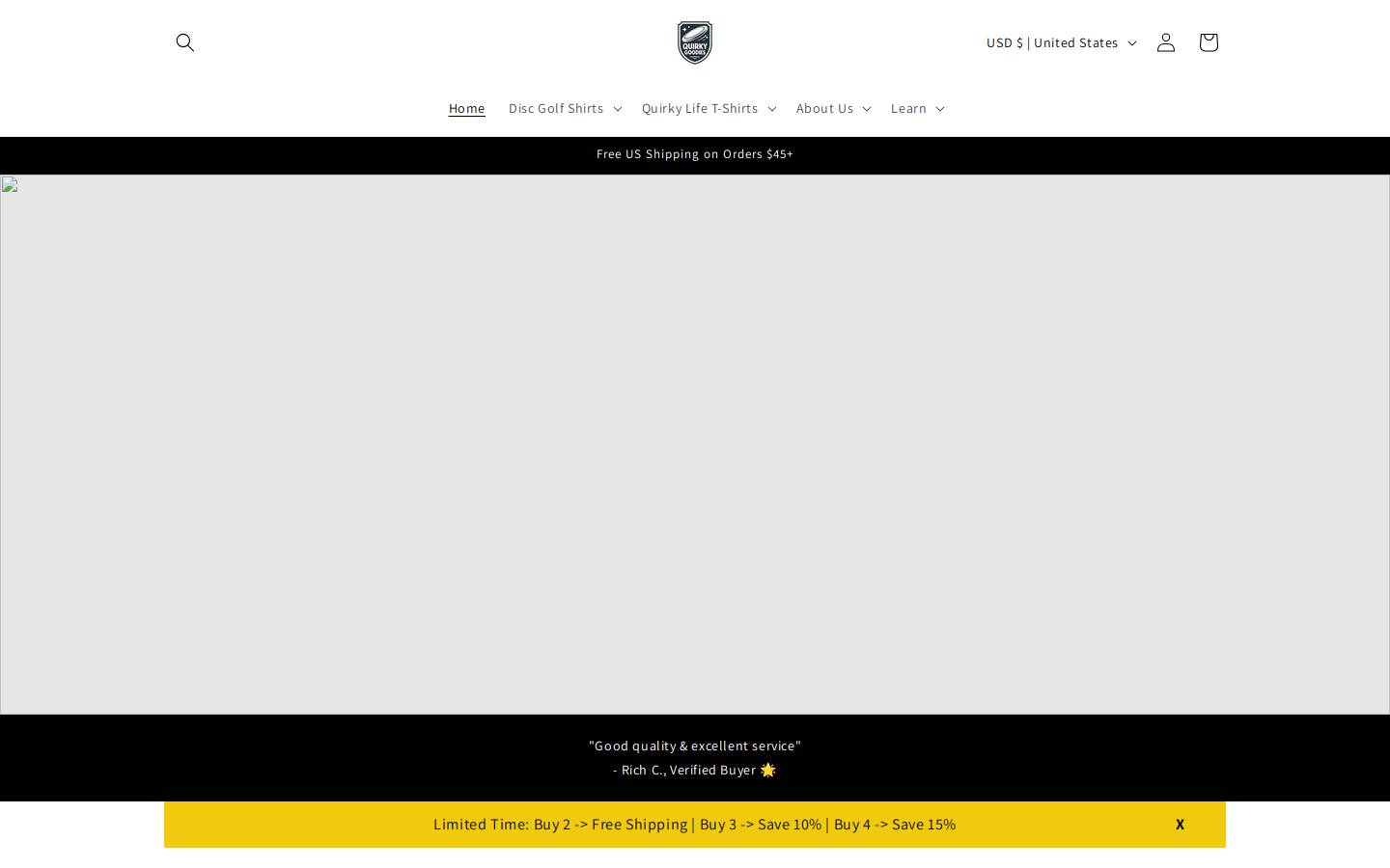 quirkygoodies.com homepage screenshot