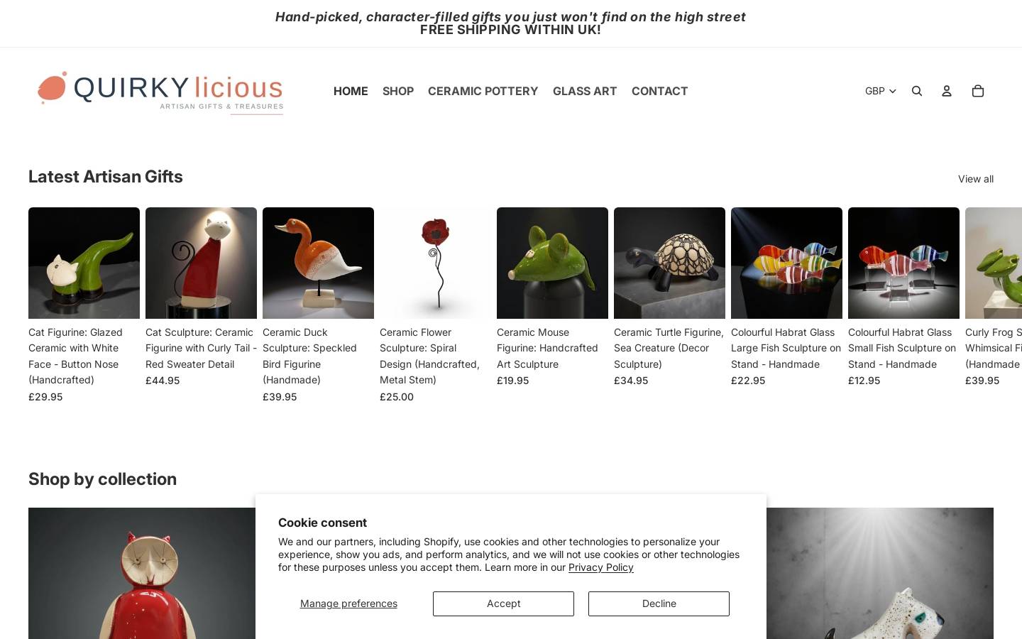 quirkylicious.co.uk homepage screenshot