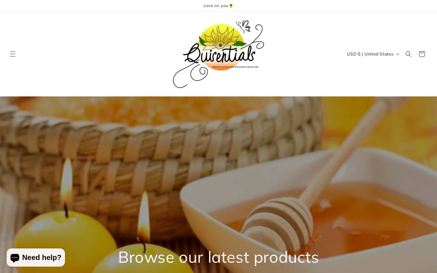 quisentials.com homepage screenshot