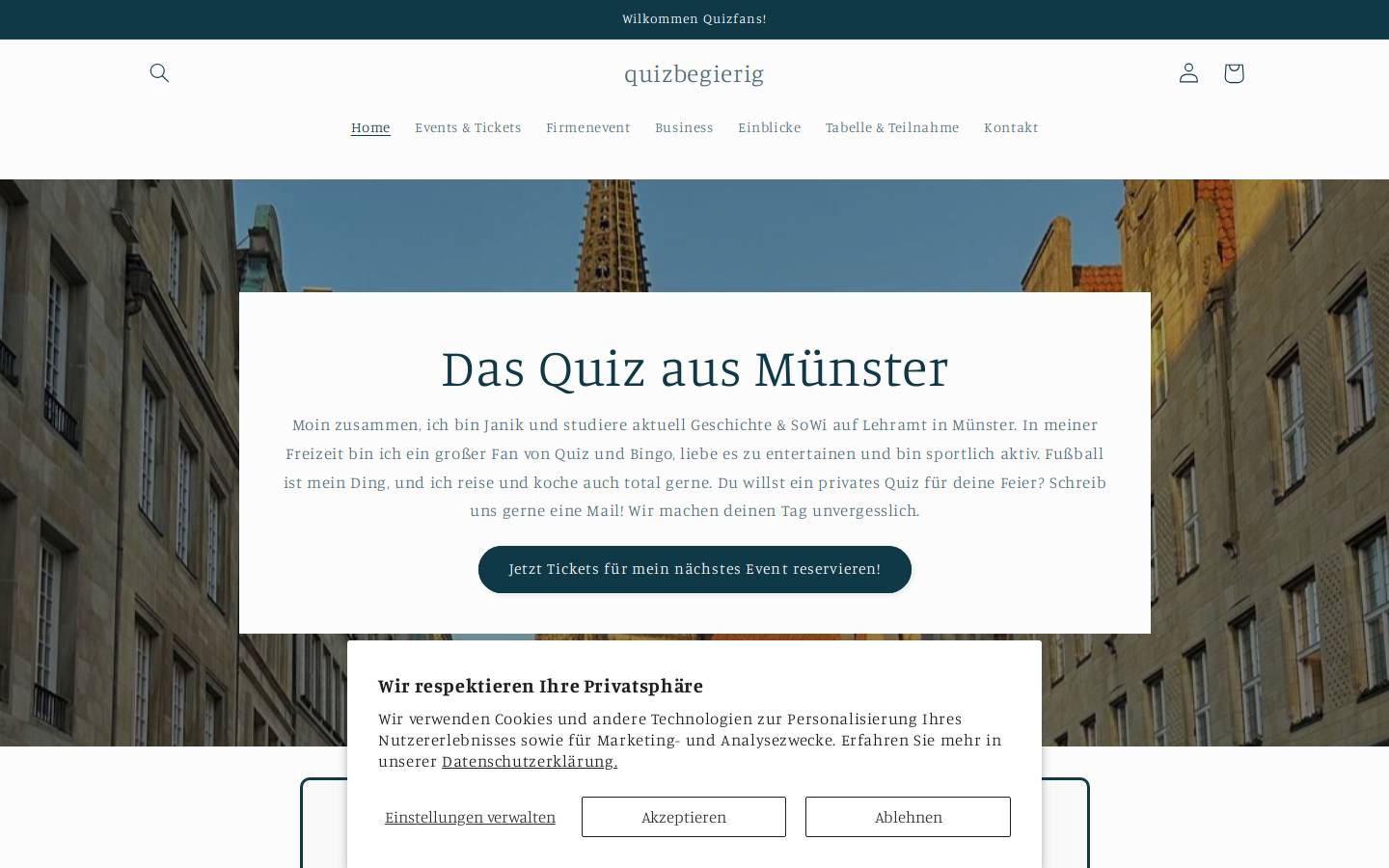 quizbegierig.de homepage screenshot