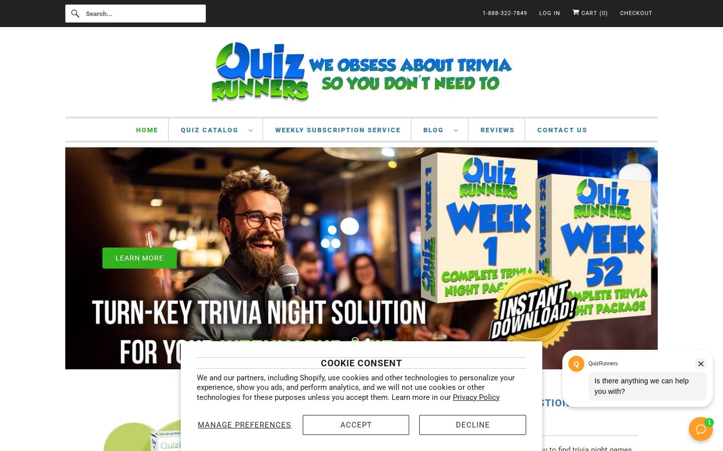quizrunners.com homepage screenshot