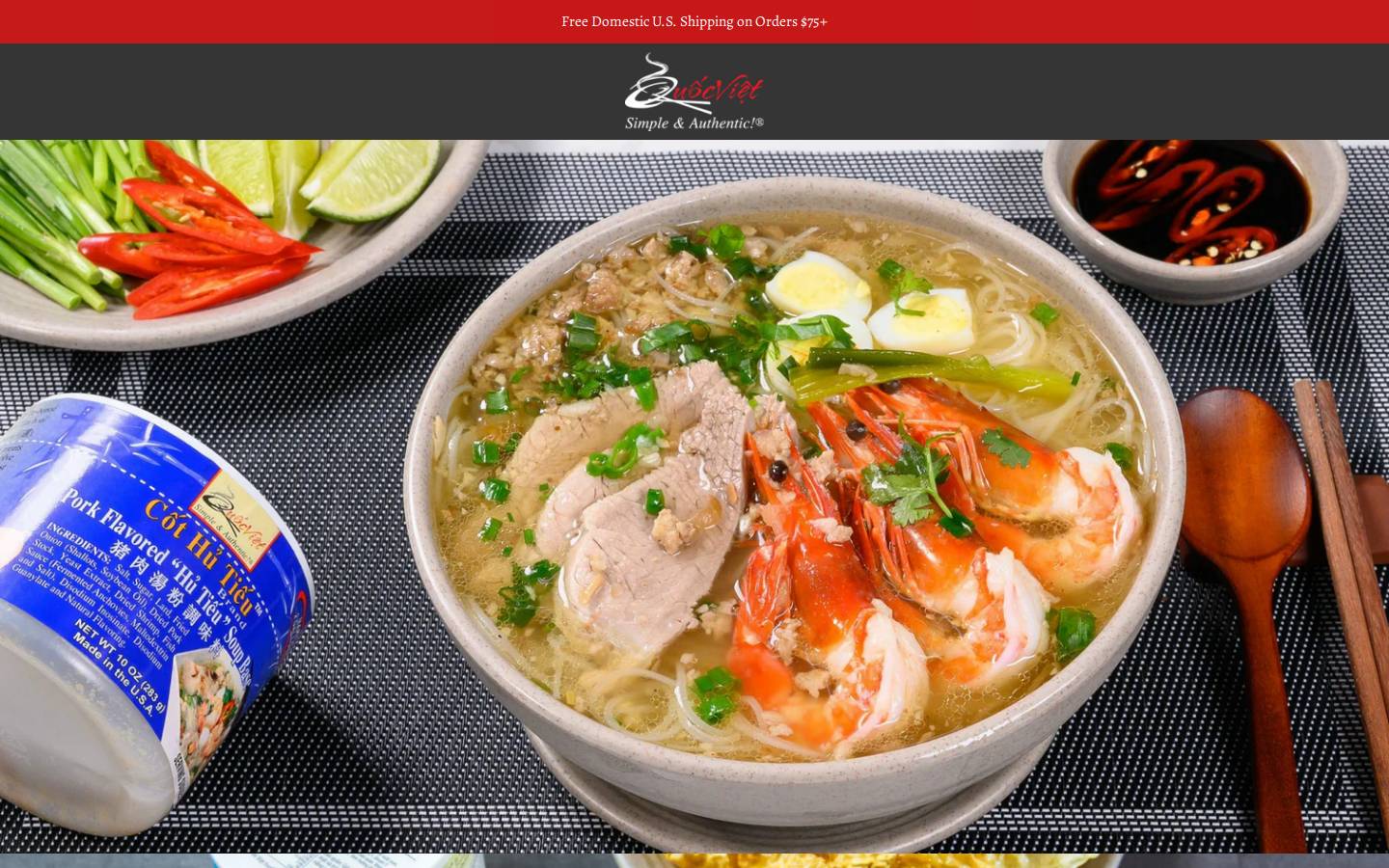 quocvietfoods.com homepage screenshot
