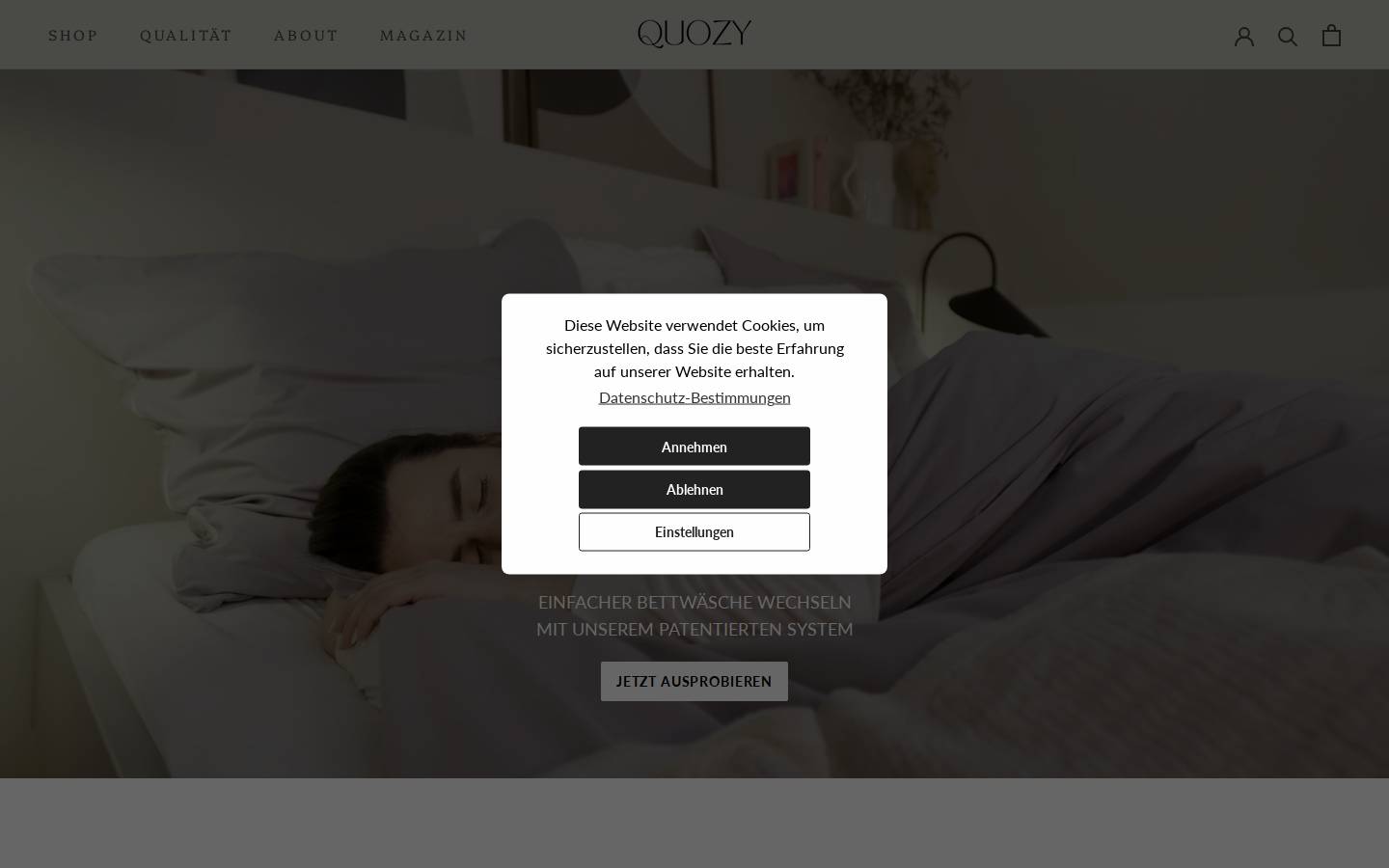 quozy.de homepage screenshot
