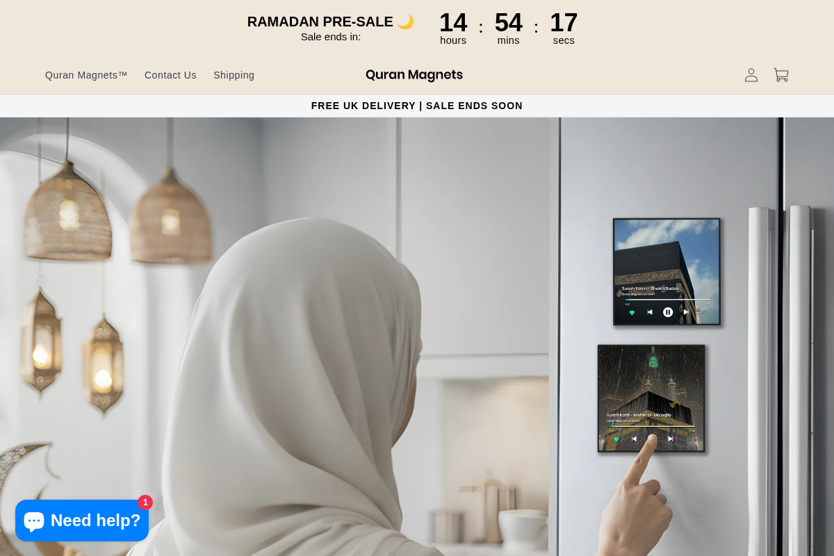 Quran Magnets homepage screenshot