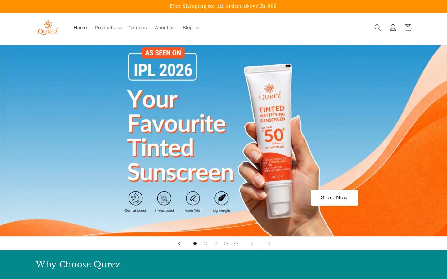 qurez.com homepage screenshot